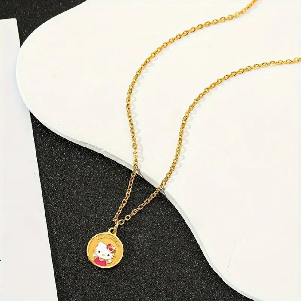 Gold Plated Hello Kitty Token Necklace - Picture 4 of 6
